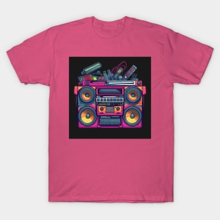 Ghetto Blaster Boom Box 80s Hip-Hop Stereo T-Shirt